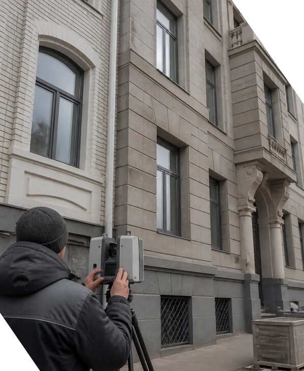 Лазерное сканирование фасадов зданий для обследования в Красногорске